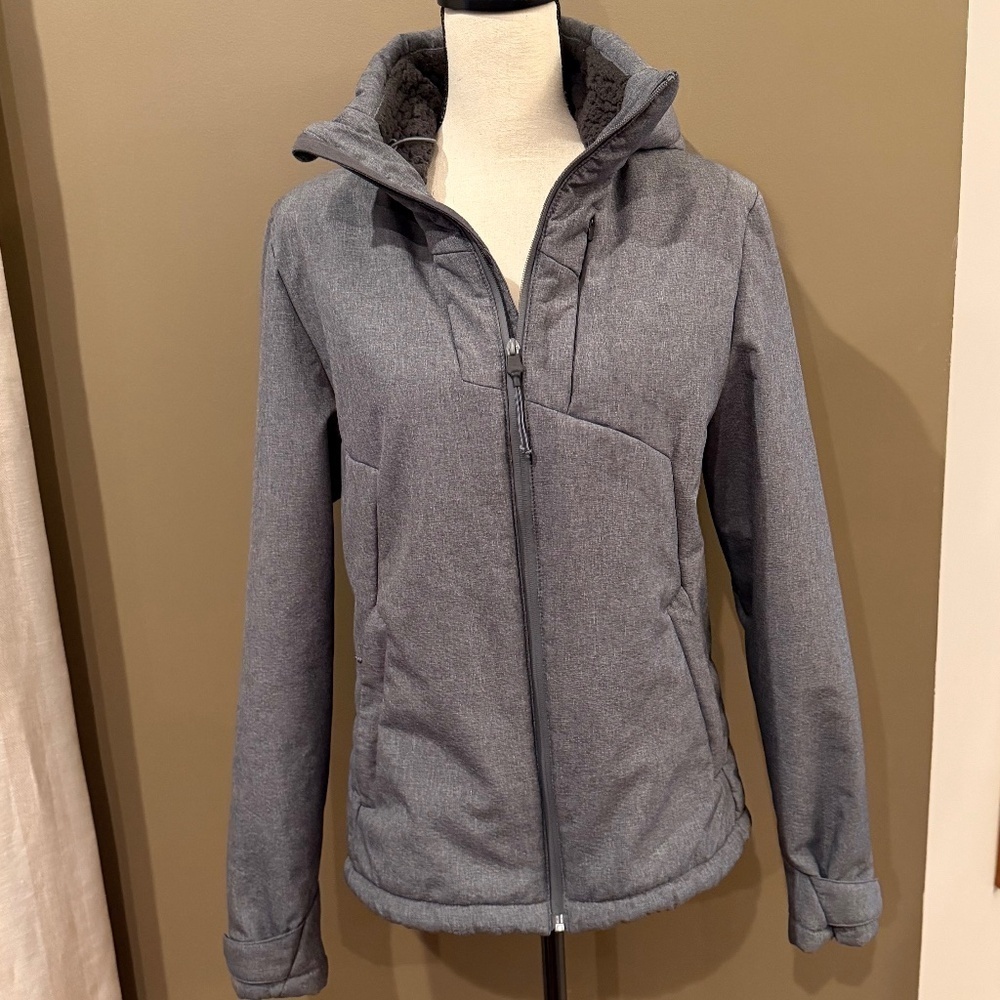 Champion Women's Fleece Lined Hooded Gray Jacket, Size Small